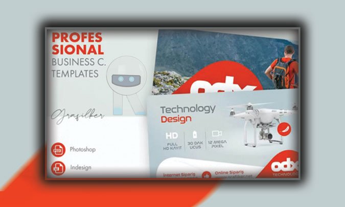 01 drone desig4n طرح کارت ویزیت فناوری و تکنولوژی
