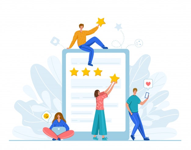 client feedback review concept online service evaluation happy customers 74565 941 min باشگاه مشتریان